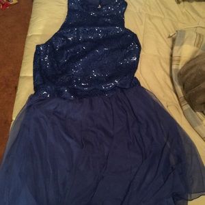 Blue Two Piece Homecoming Dress